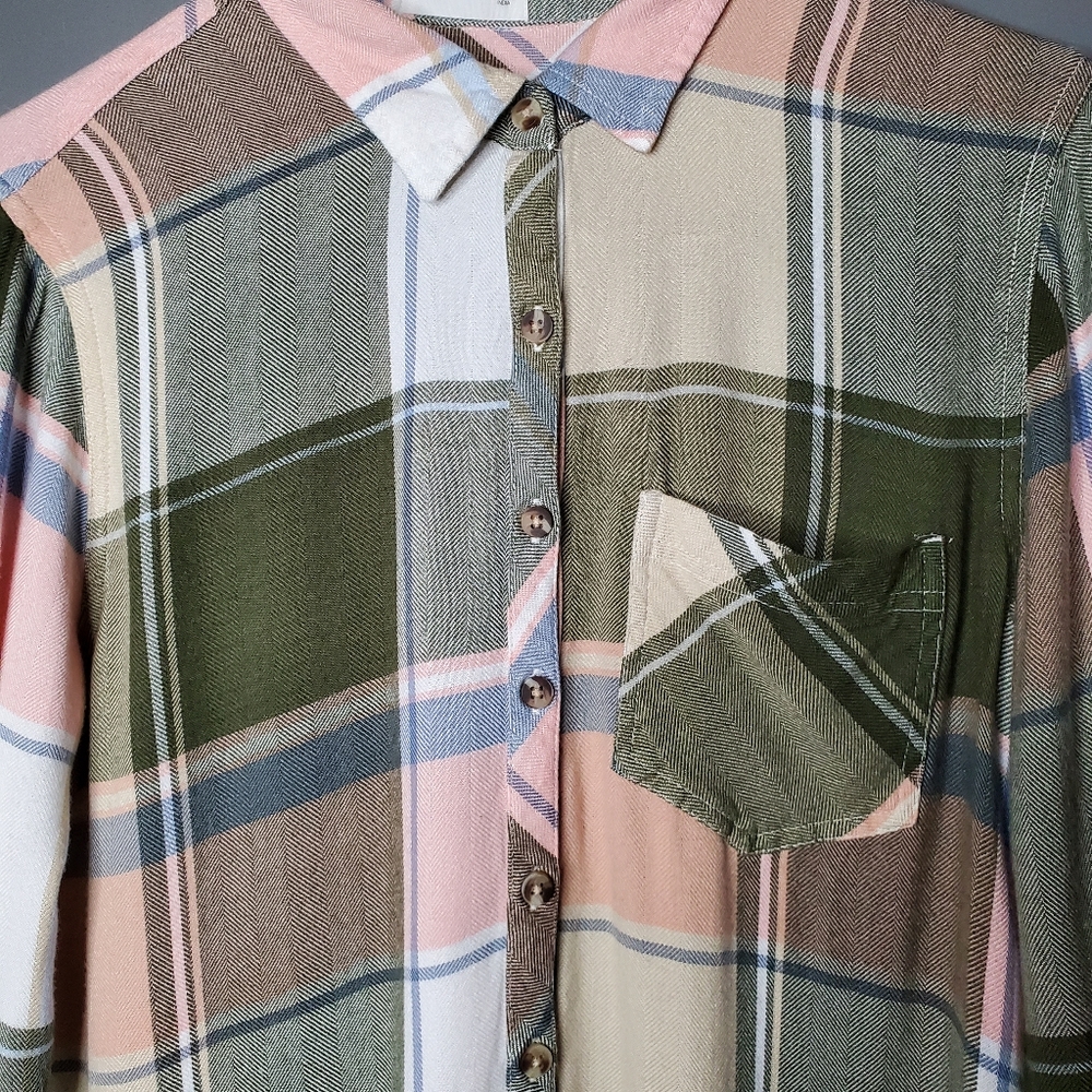 Maurices Small Flannel Button Down Plaid Shirt Fl… - image 6